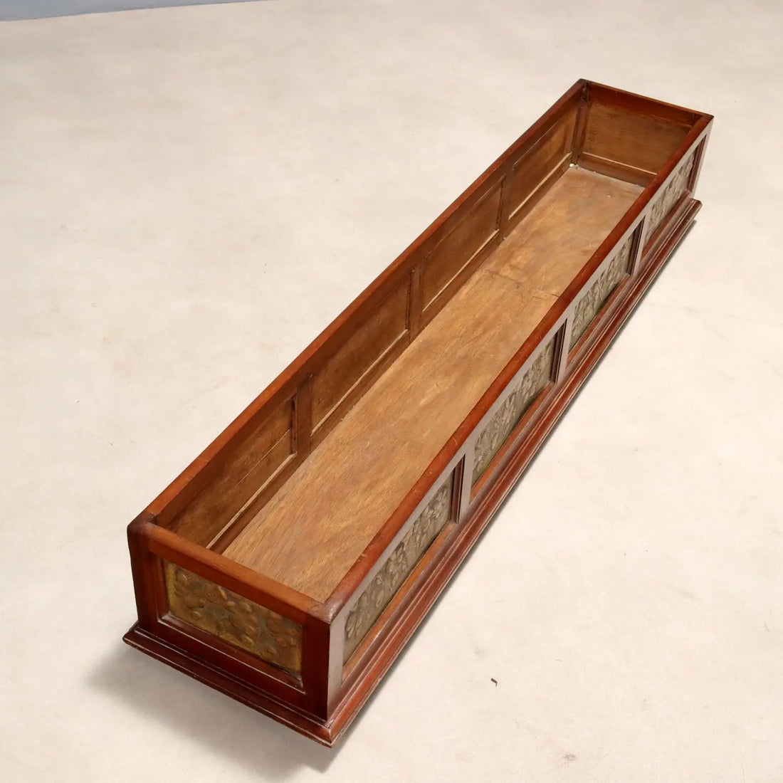 Mahogany Plant Stand with Brass - Italy Early 1900s