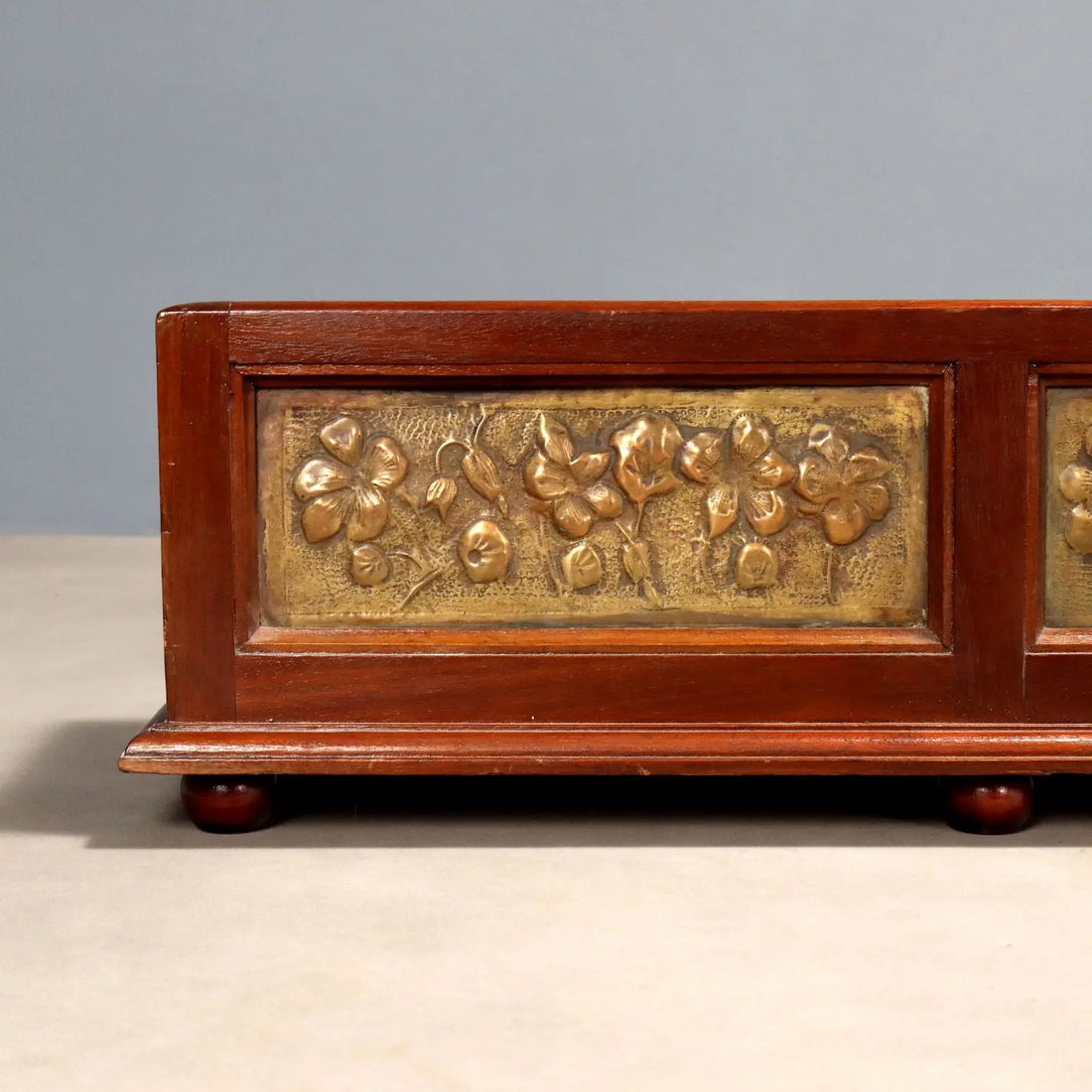 Mahogany Plant Stand with Brass - Italy Early 1900s