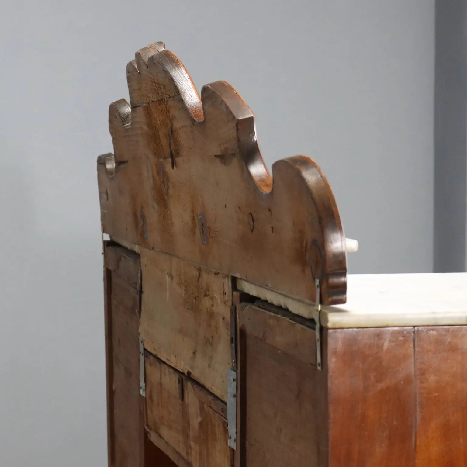 Walnut and Marble Sideboard - Italy, Late 19th Century