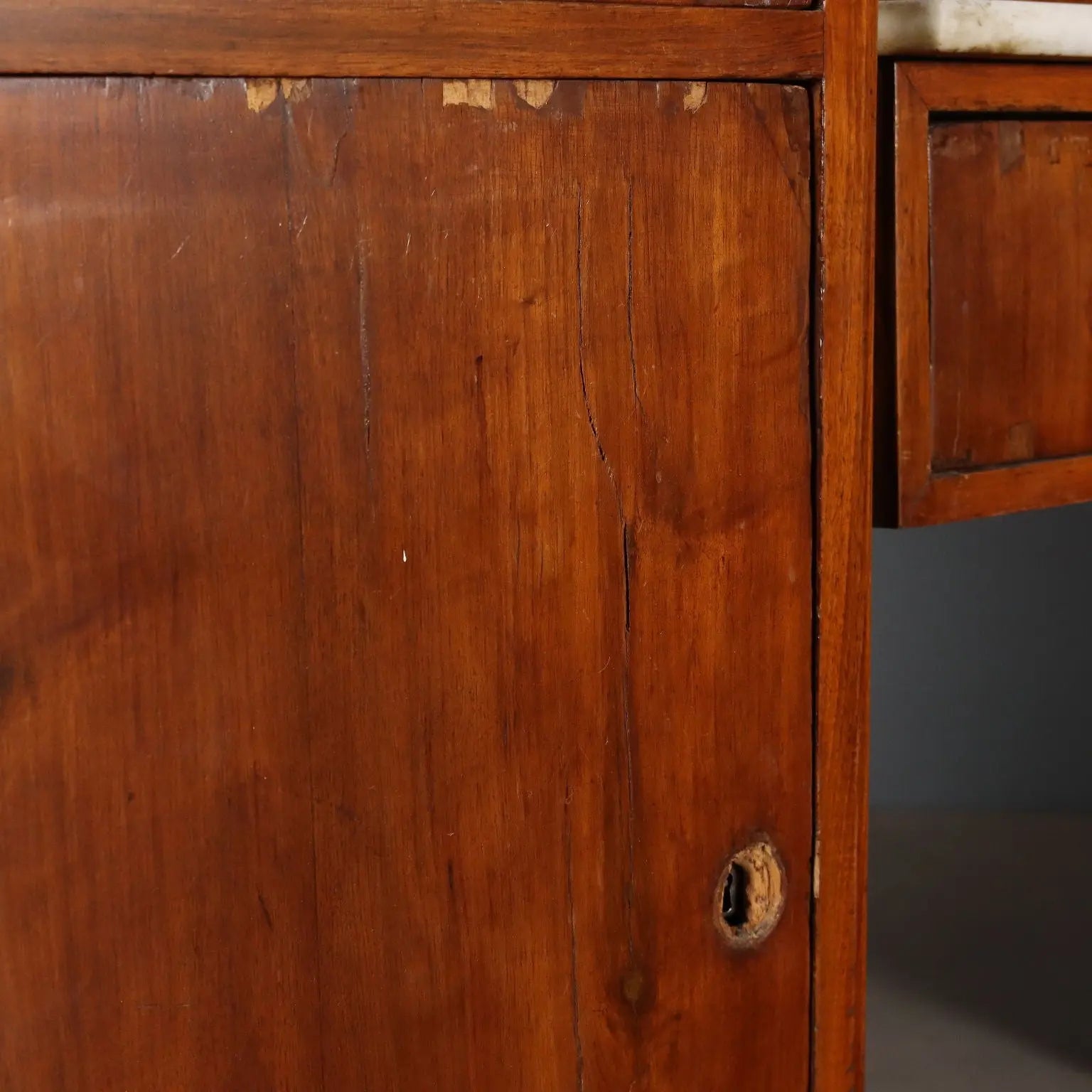 Walnut and Marble Sideboard - Italy, Late 19th Century