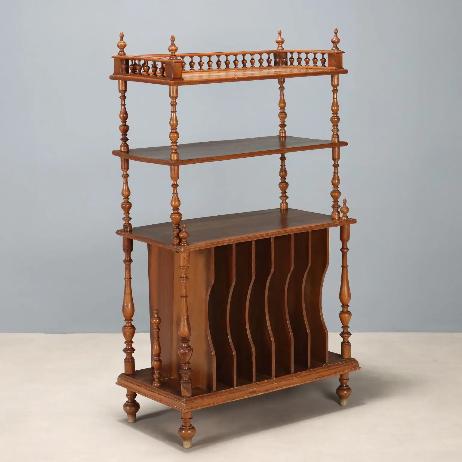 19th Century Italian Walnut Etagère