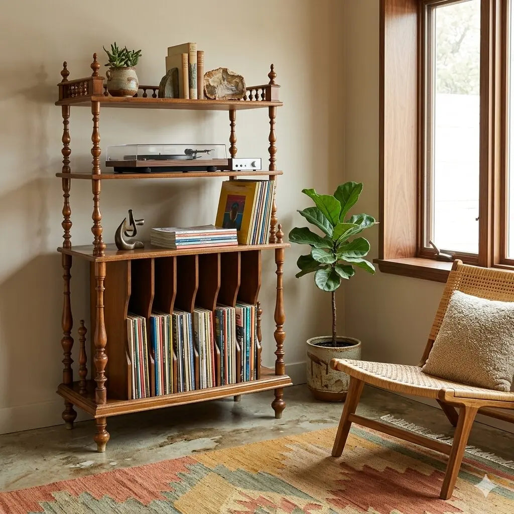 19th Century Italian Walnut Etagère