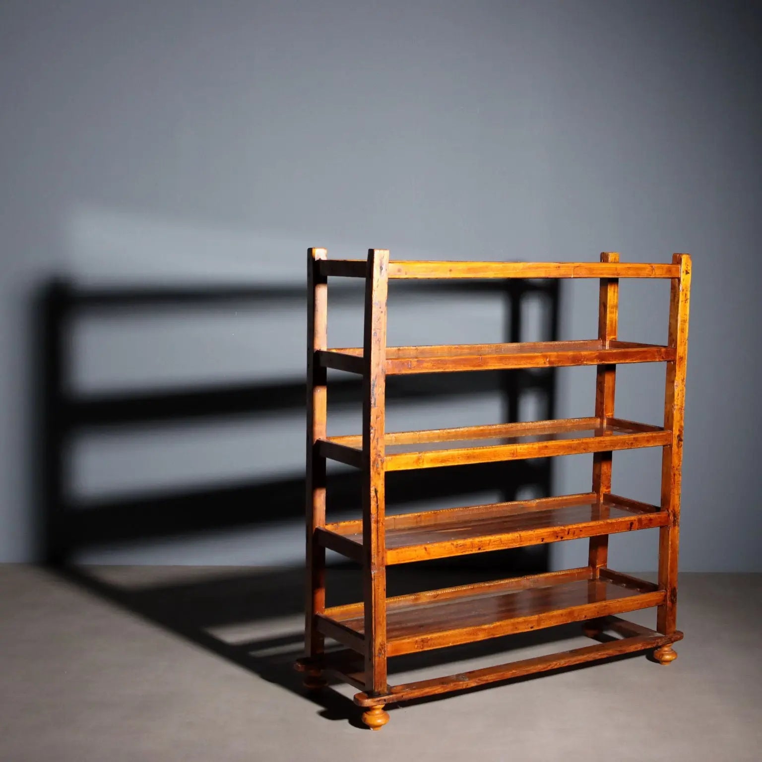 Poplar and Glass Bookshelf - Italy Early 1900s