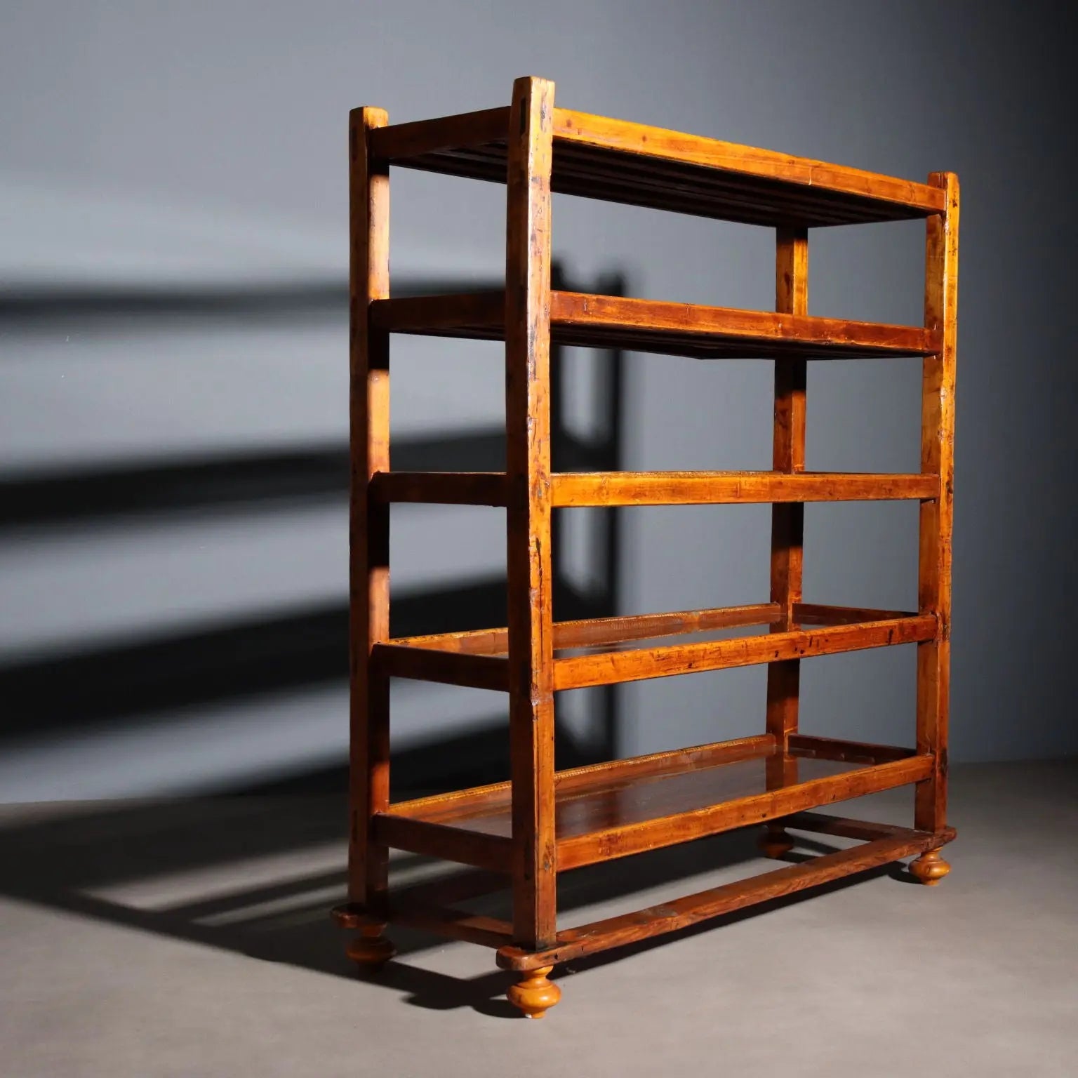 Poplar and Glass Bookshelf - Italy Early 1900s