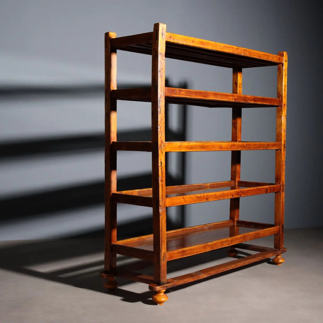 Poplar and Glass Bookshelf - Italy Early 1900s