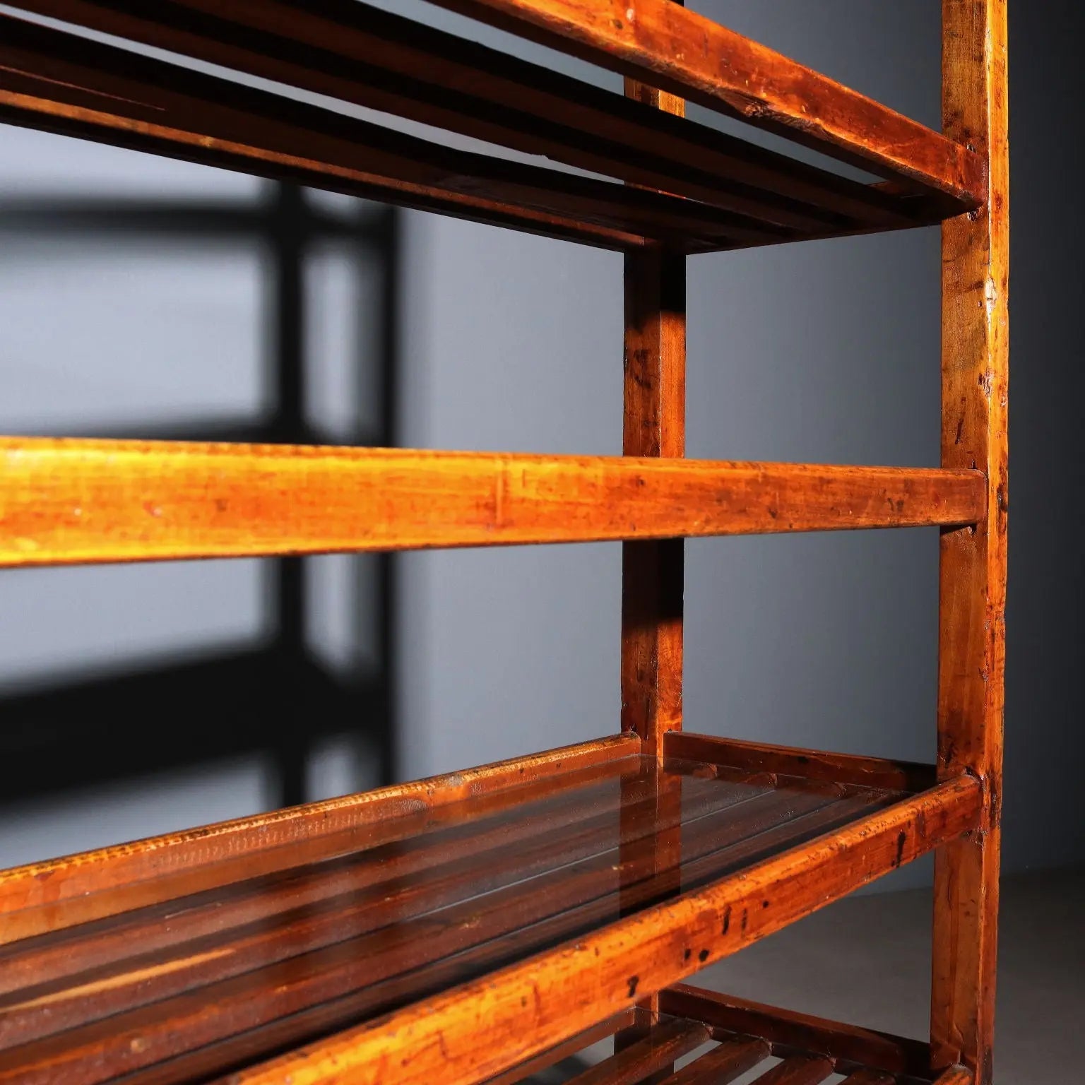 Poplar and Glass Bookshelf - Italy Early 1900s