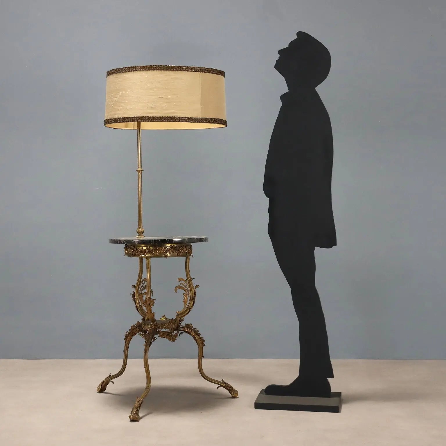 Antique Floor Lamp with Coffee Table Bronze Marble Italy XX Century - Italy, Early XX Century | Antiques | Lighting