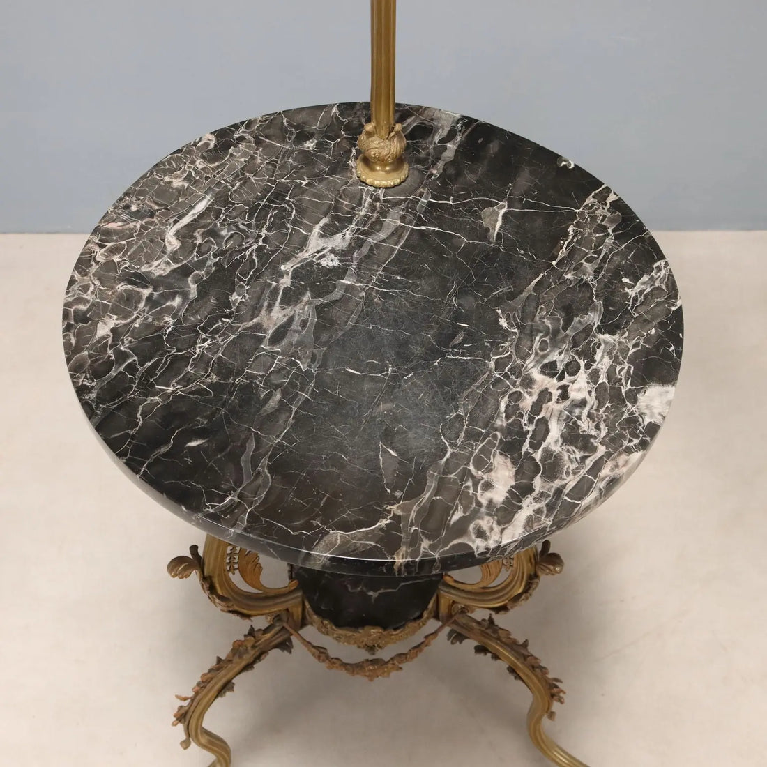 Antique Floor Lamp with Coffee Table Bronze Marble Italy XX Century - Italy, Early XX Century | Antiques | Lighting