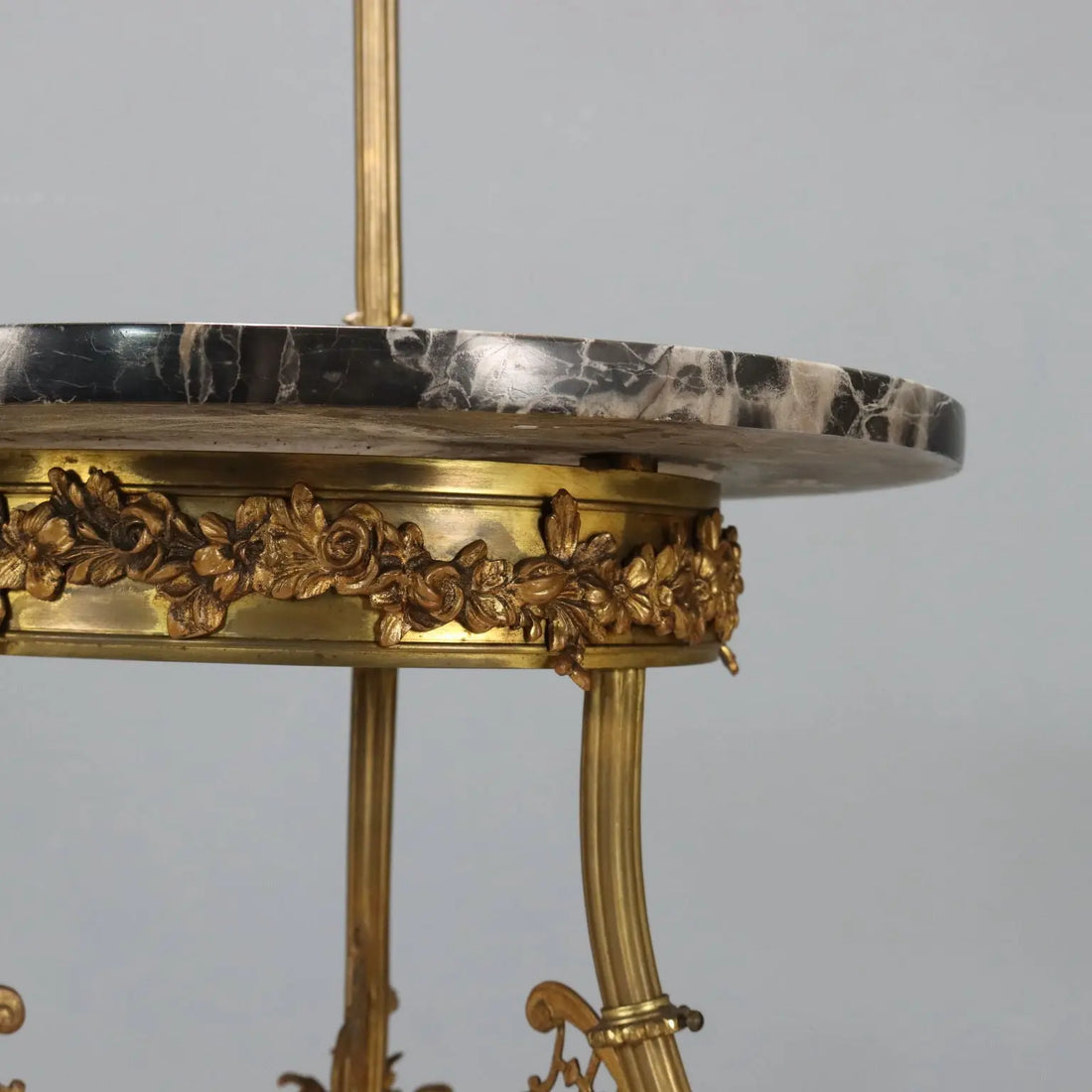 Antique Floor Lamp with Coffee Table Bronze Marble Italy XX Century - Italy, Early XX Century | Antiques | Lighting
