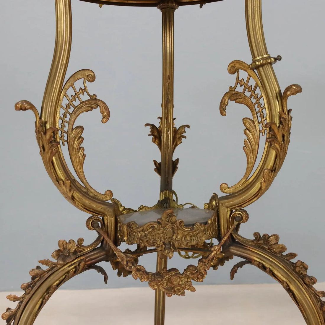 Antique Floor Lamp with Coffee Table Bronze Marble Italy XX Century - Italy, Early XX Century | Antiques | Lighting