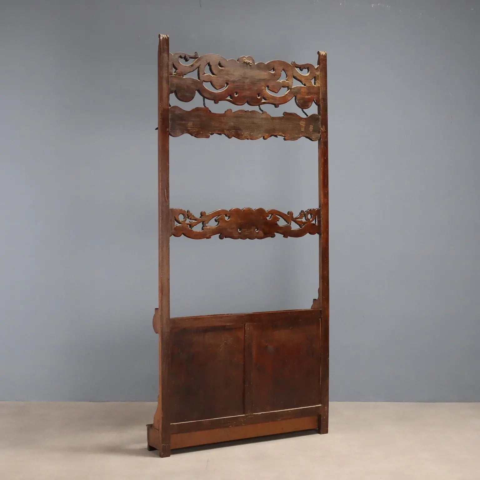 Beech Coat Rack in Walnut Stain - Italy 19th Century