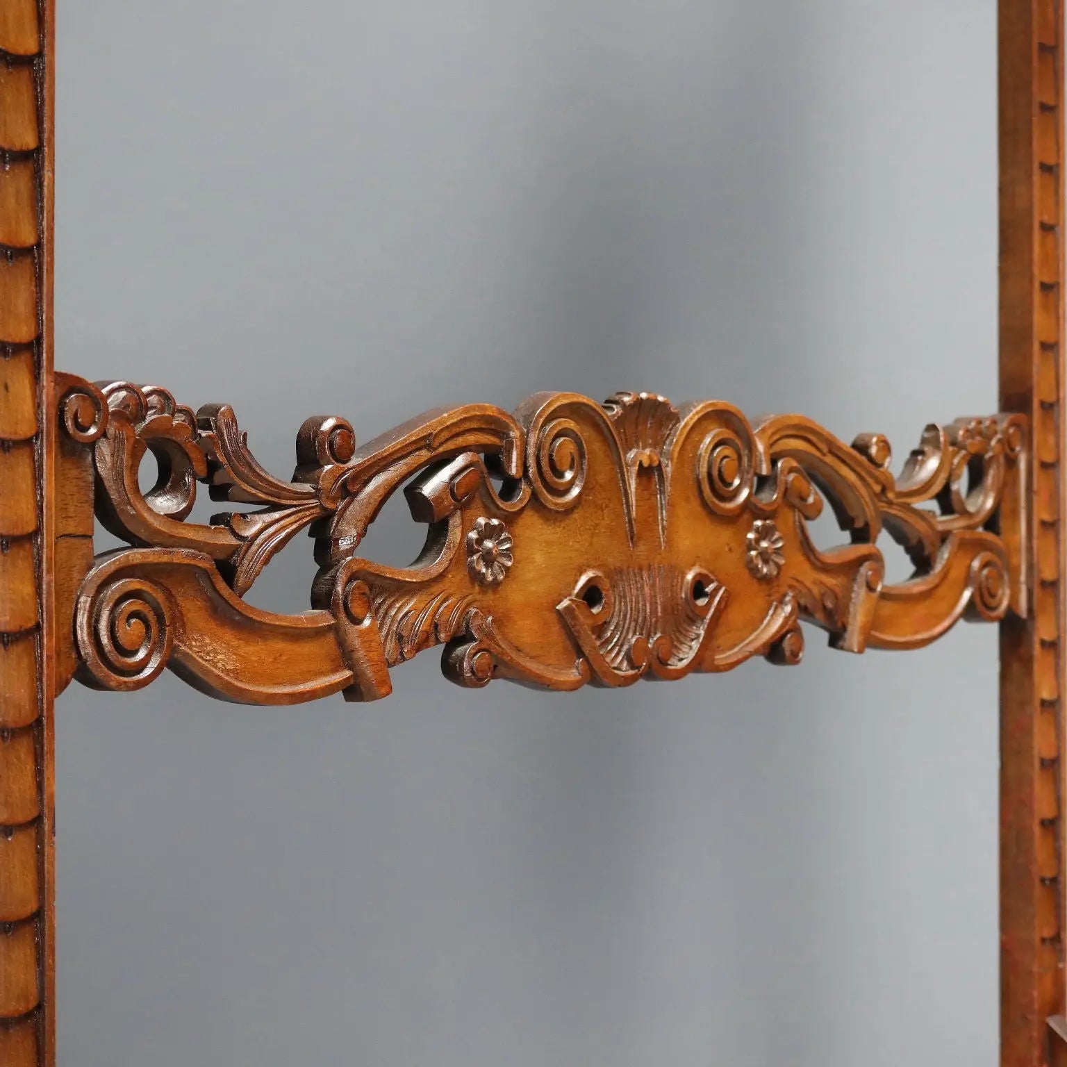 Beech Coat Rack in Walnut Stain - Italy 19th Century