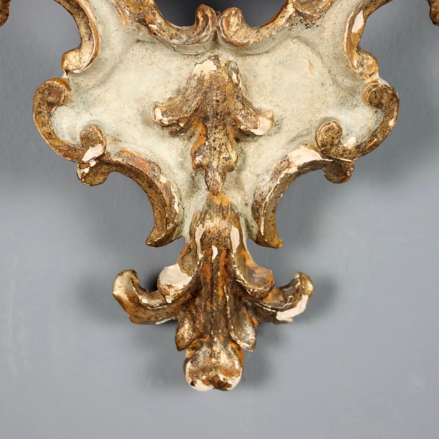Model of a Shelf with Mirror Carved Wood Baroque Style XIX Century