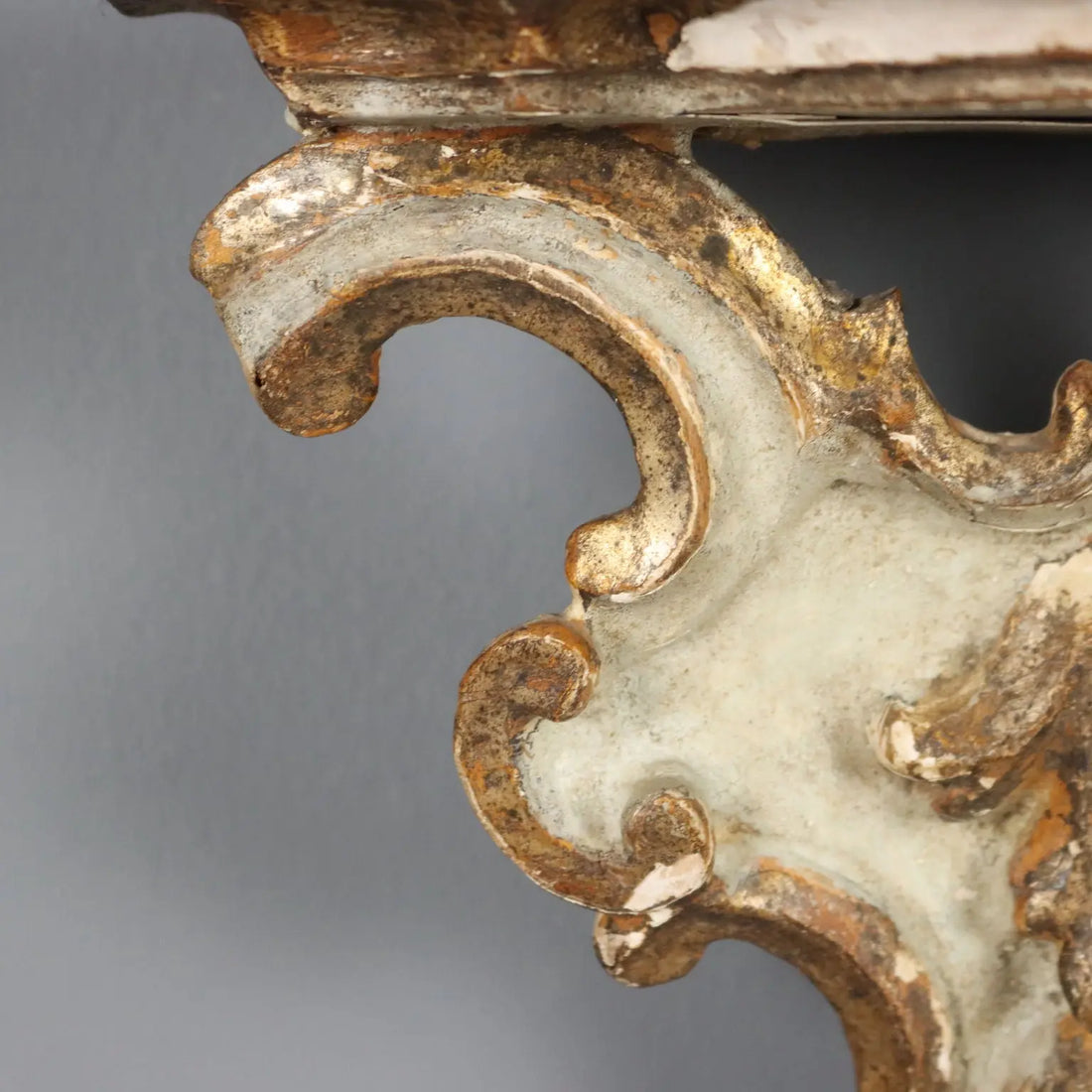 Model of a Shelf with Mirror Carved Wood Baroque Style XIX Century