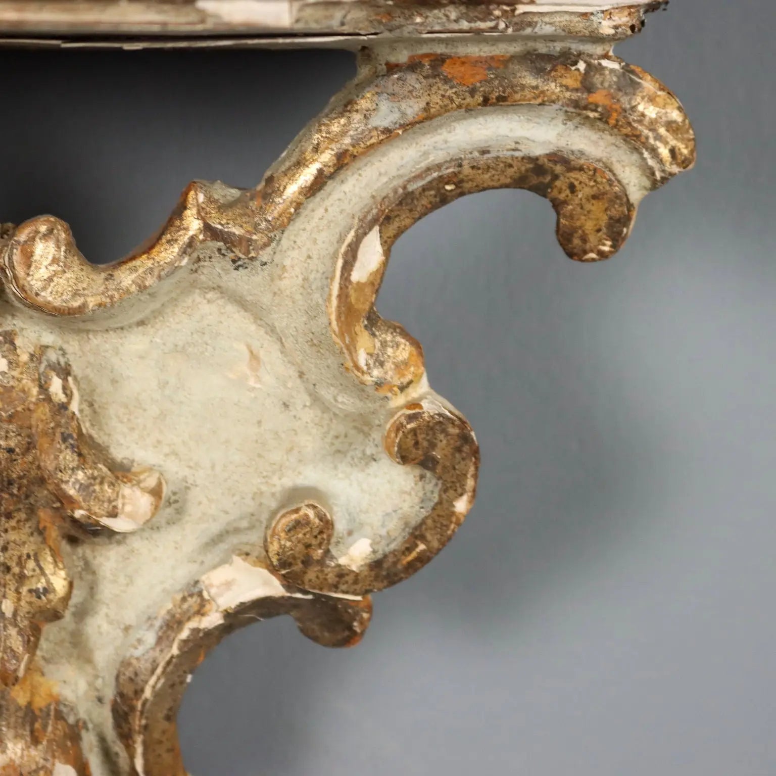Model of a Shelf with Mirror Carved Wood Baroque Style XIX Century