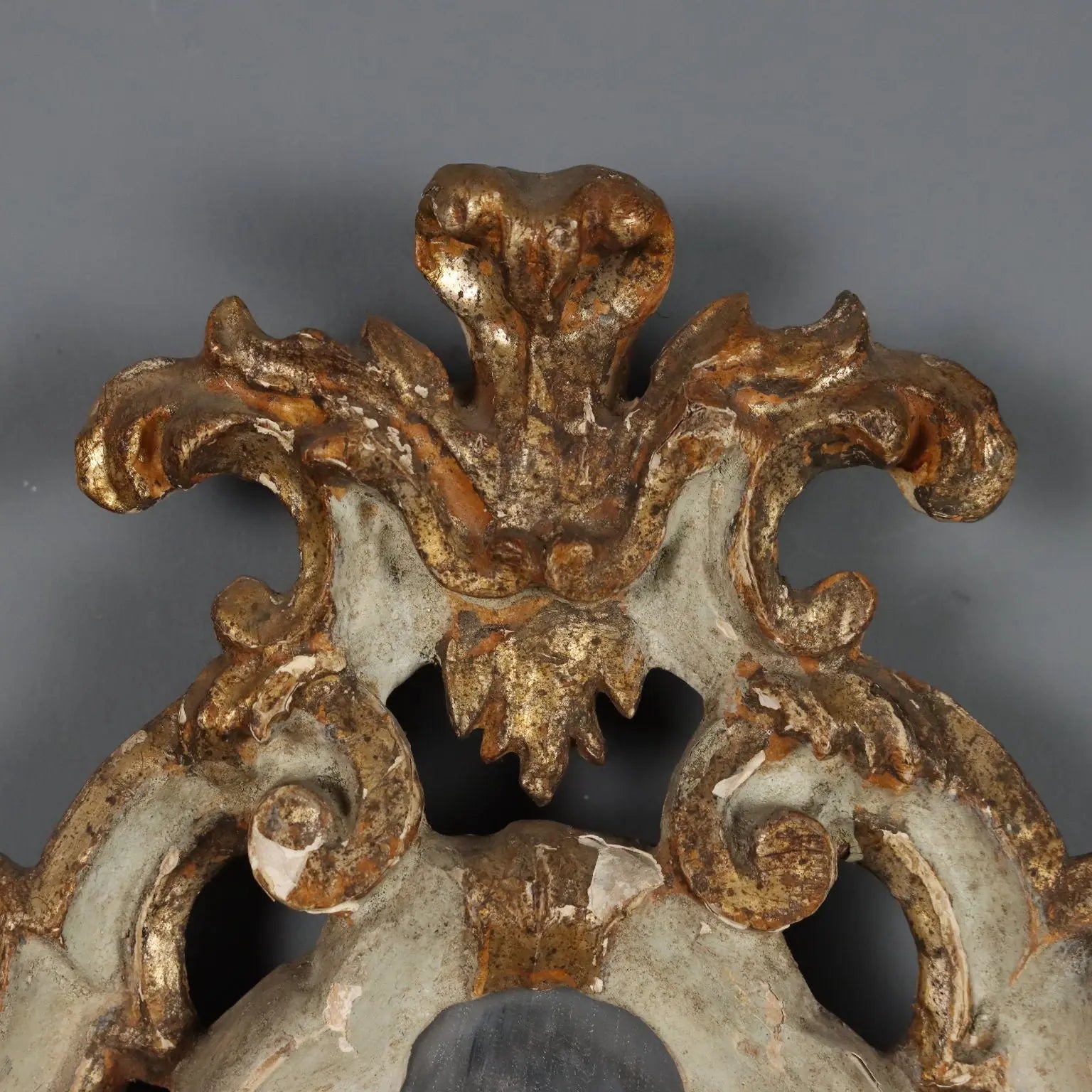Model of a Shelf with Mirror Carved Wood Baroque Style XIX Century