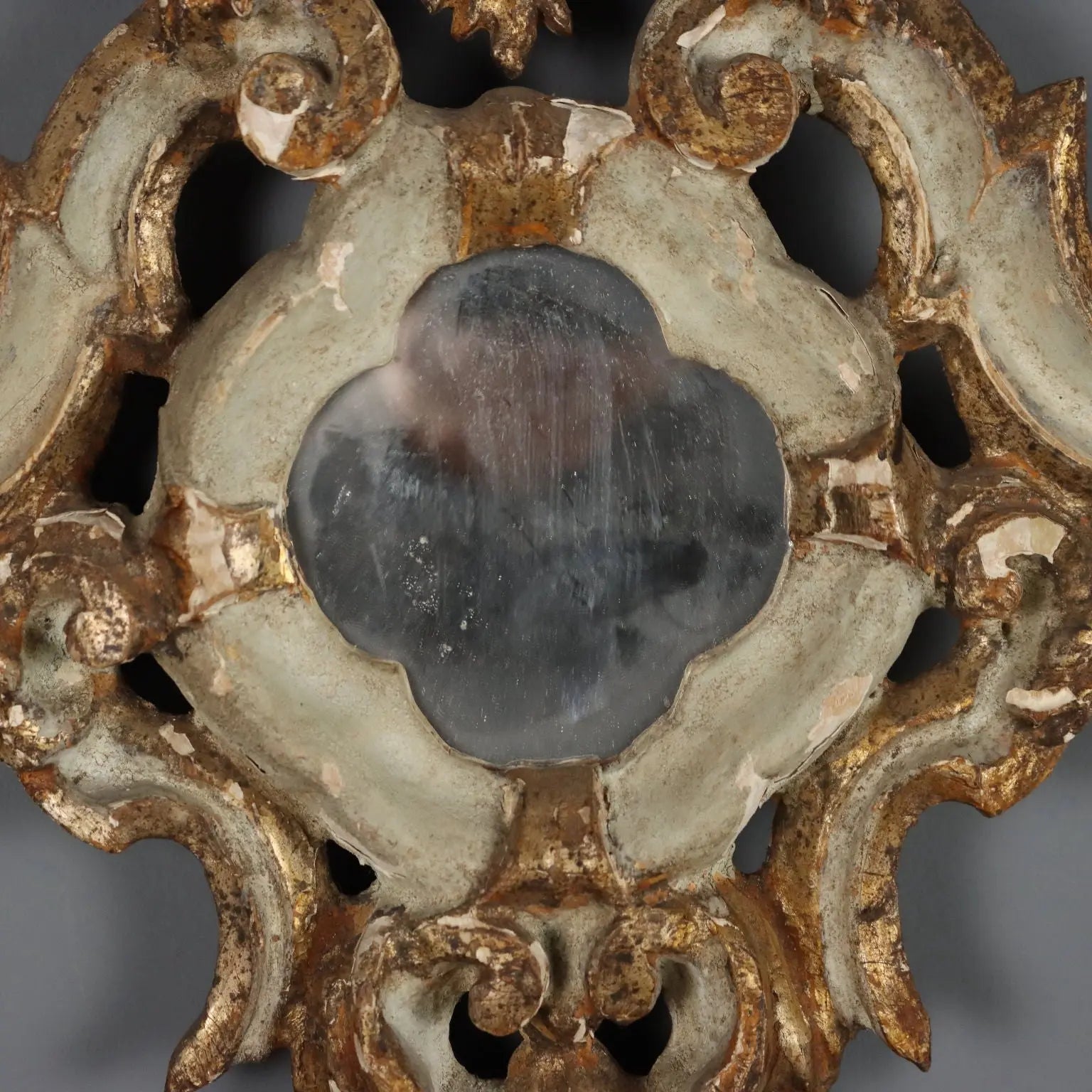 Model of a Shelf with Mirror Carved Wood Baroque Style XIX Century