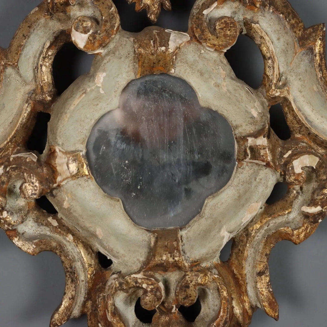 Model of a Shelf with Mirror Carved Wood Baroque Style XIX Century