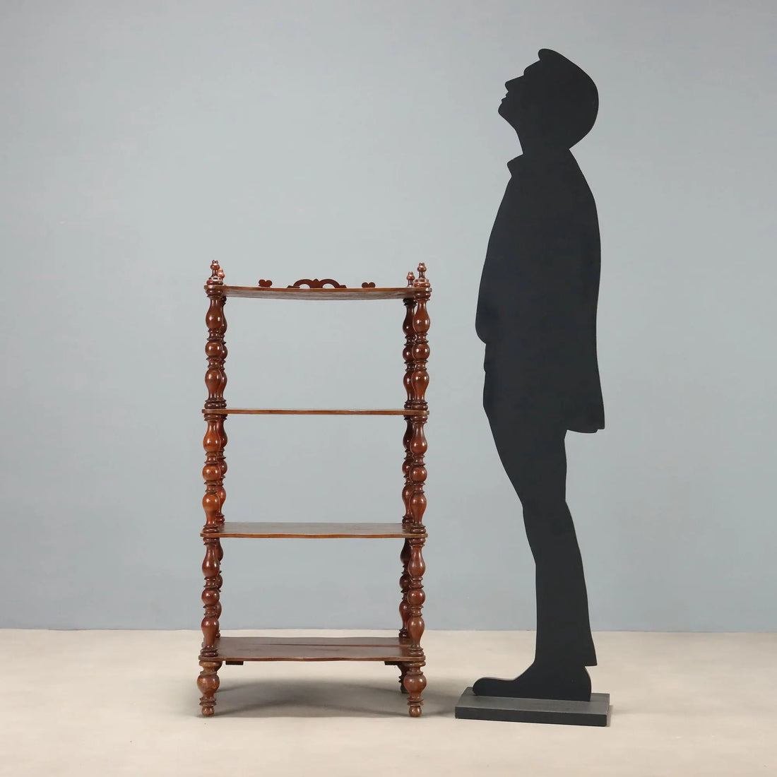 Antique Etagere Walnut 4 Shelves Italy XIX Century