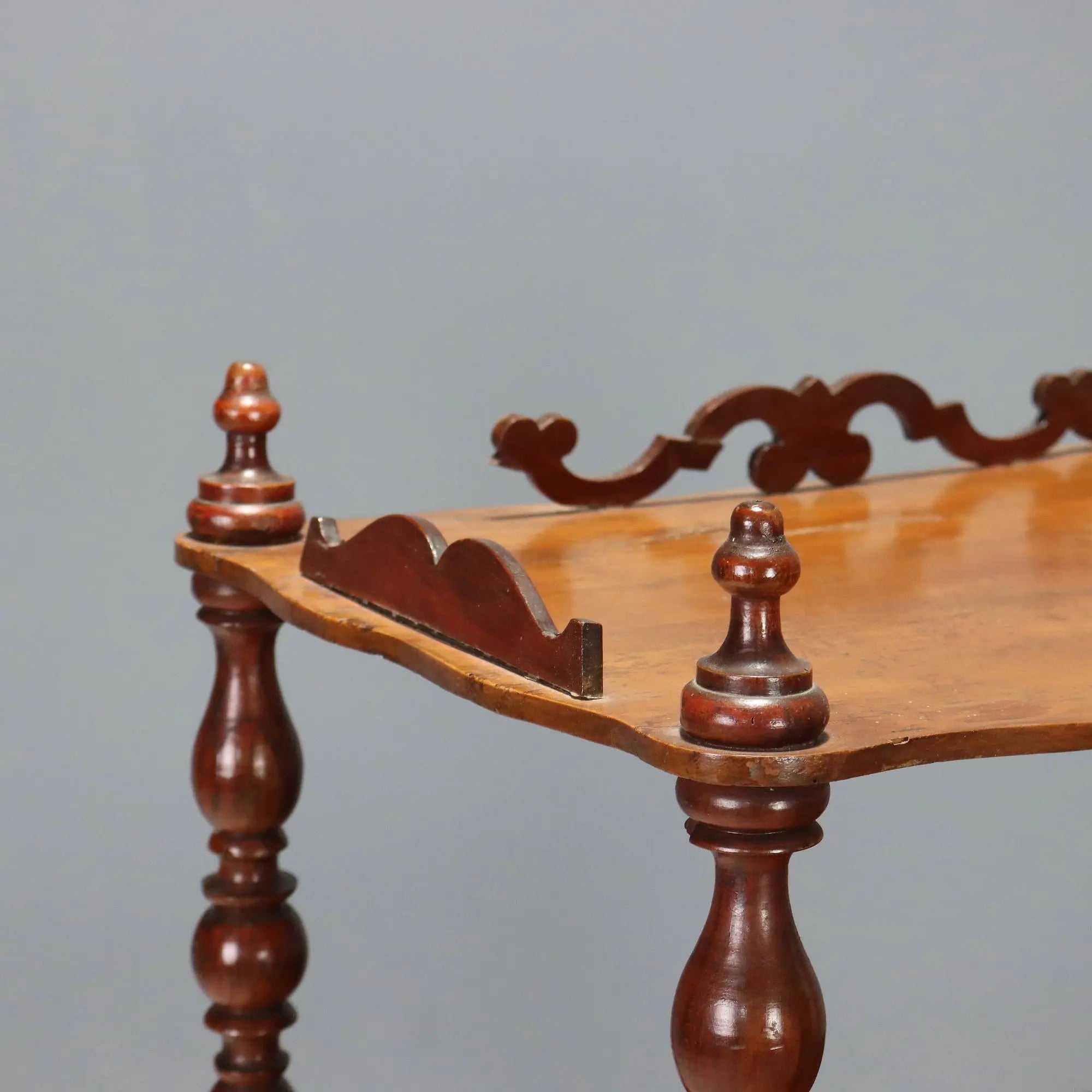 Antique Etagere Walnut 4 Shelves Italy XIX Century