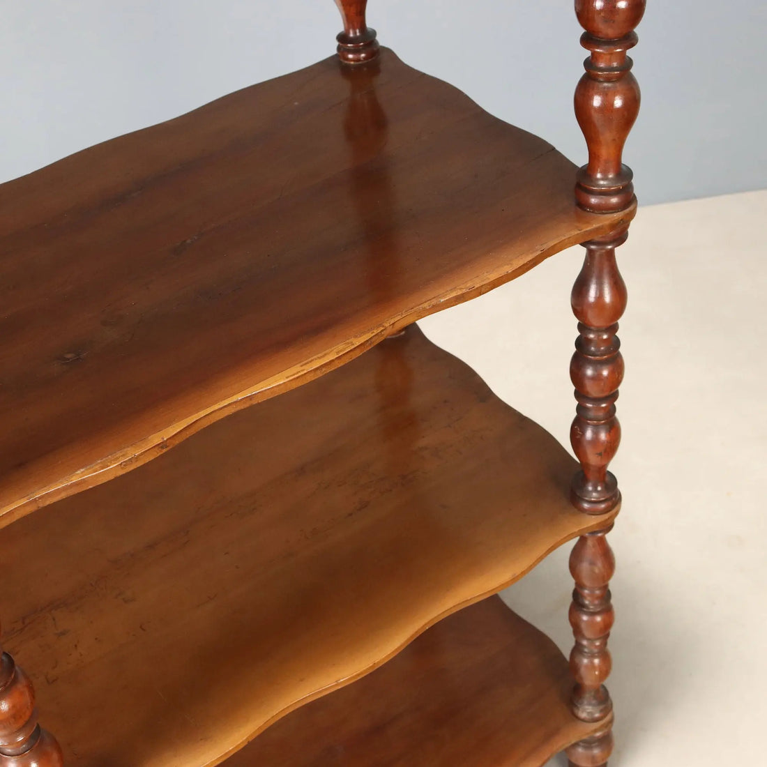 Antique Etagere Walnut 4 Shelves Italy XIX Century