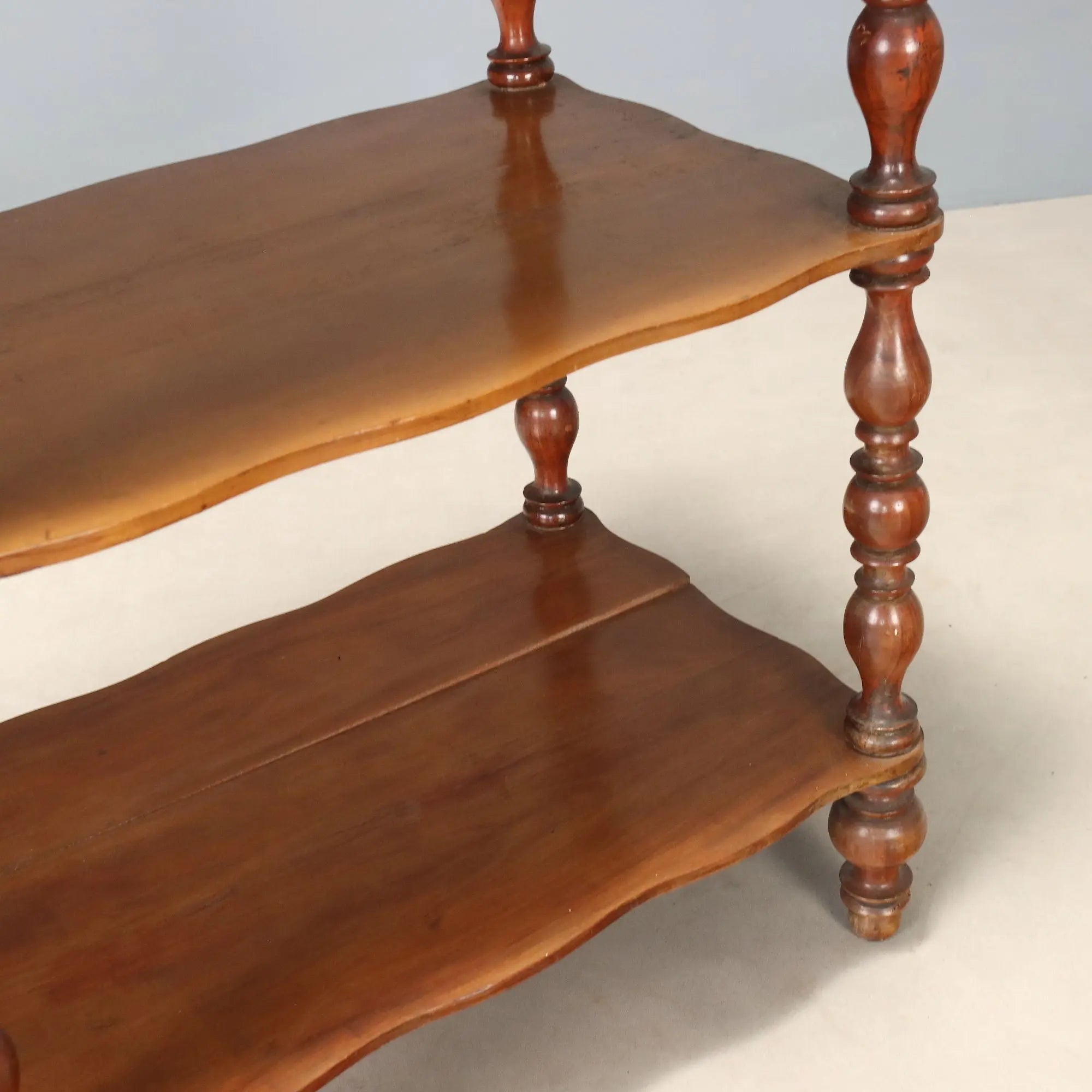 Antique Etagere Walnut 4 Shelves Italy XIX Century