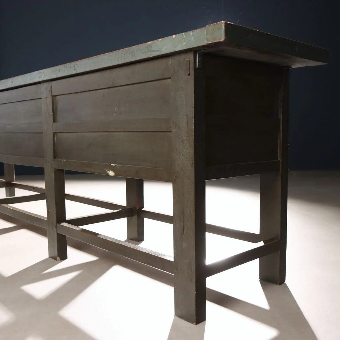 Antique Industrial Workbench Silver Fir Italy XX Century