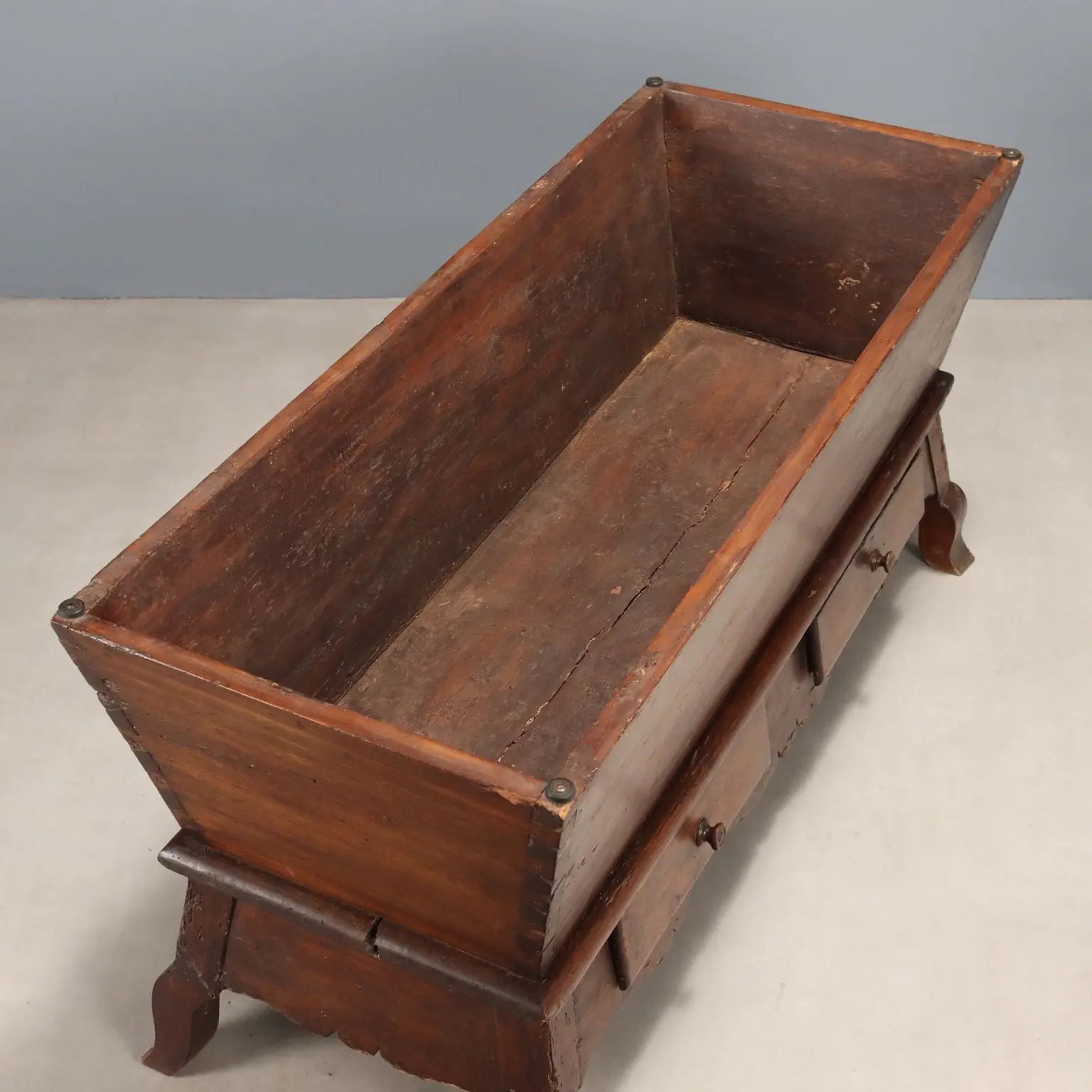 Antique Chest Walnut Painted Poplar with Drawers XIX Century