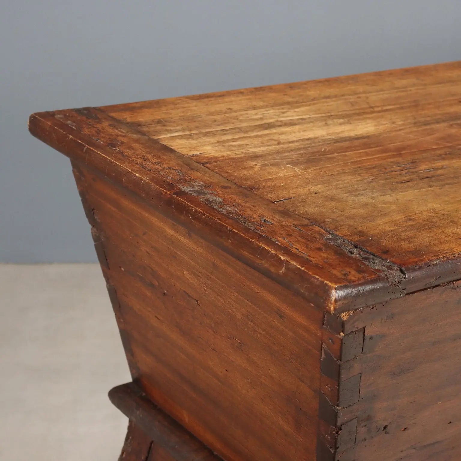 Antique Chest Walnut Painted Poplar with Drawers XIX Century