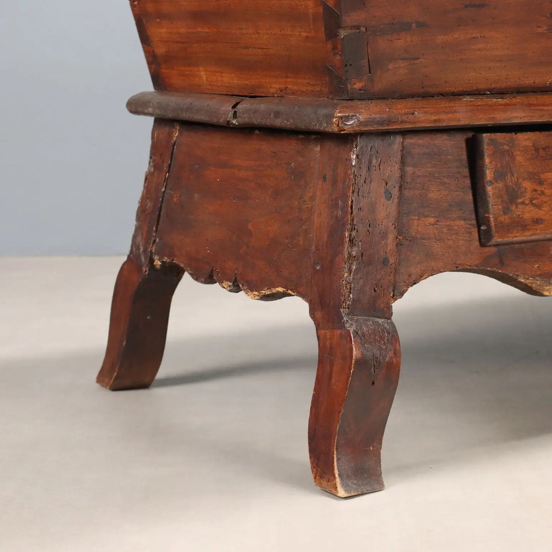 Antique Chest Walnut Painted Poplar with Drawers XIX Century