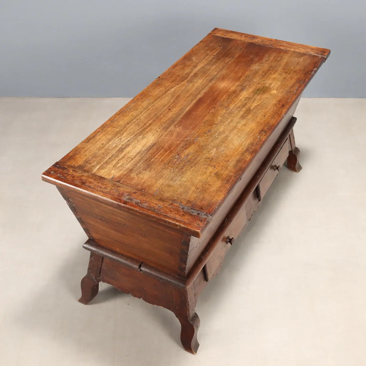 Antique Chest Walnut Painted Poplar with Drawers XIX Century