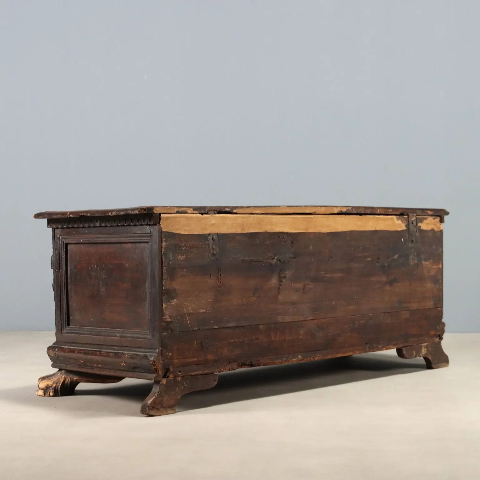 Antique Chest Walnut Carved Front Italy XIX Century