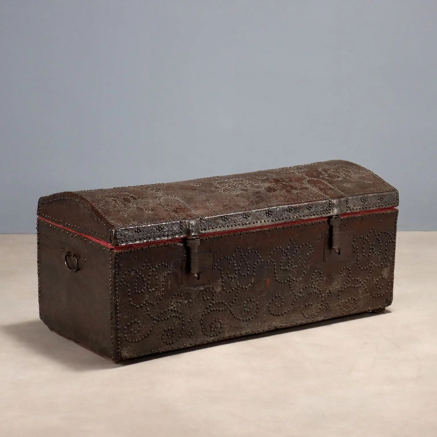 Antique Trunk Leather with Studs Spain XVIII Century