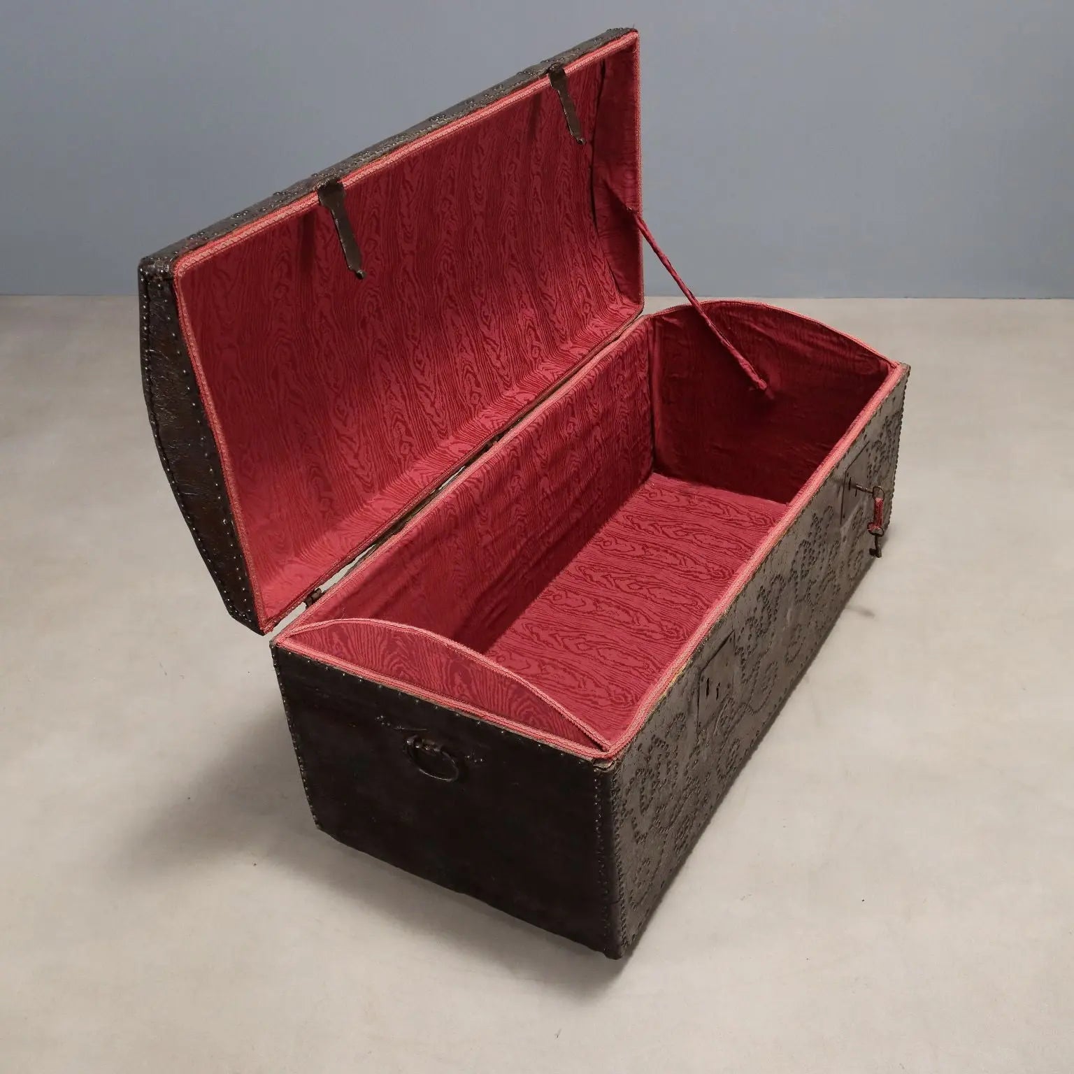 Antique Trunk Leather with Studs Spain XVIII Century