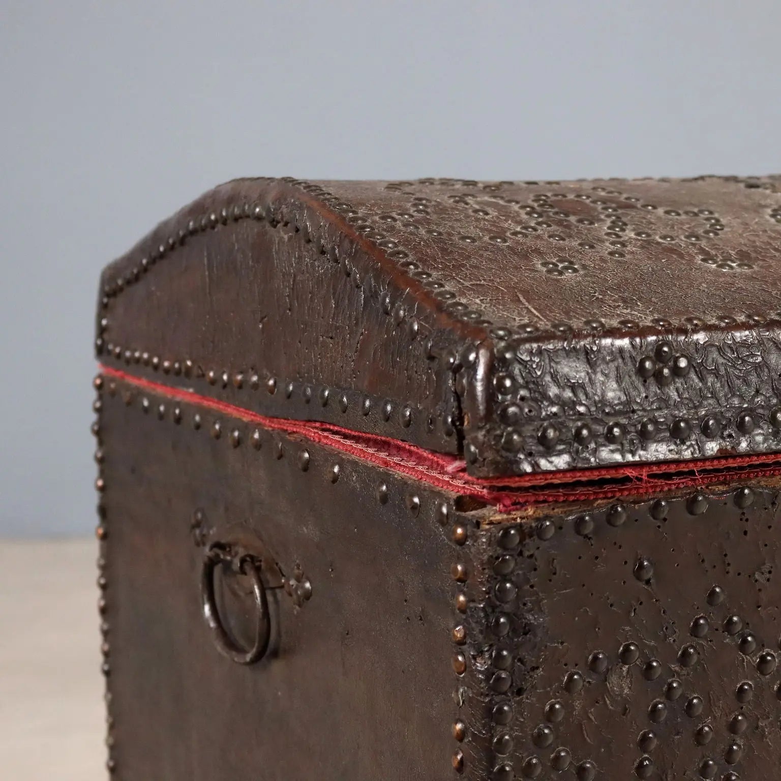 Antique Trunk Leather with Studs Spain XVIII Century