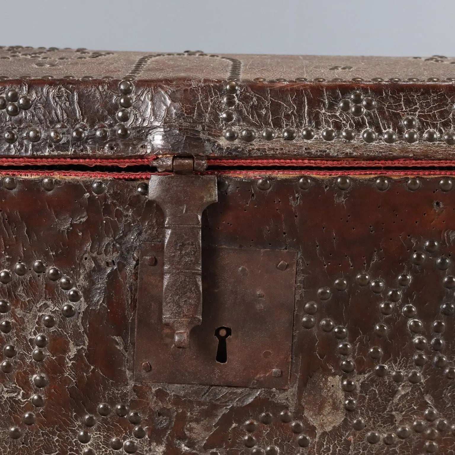 Antique Trunk Leather with Studs Spain XVIII Century