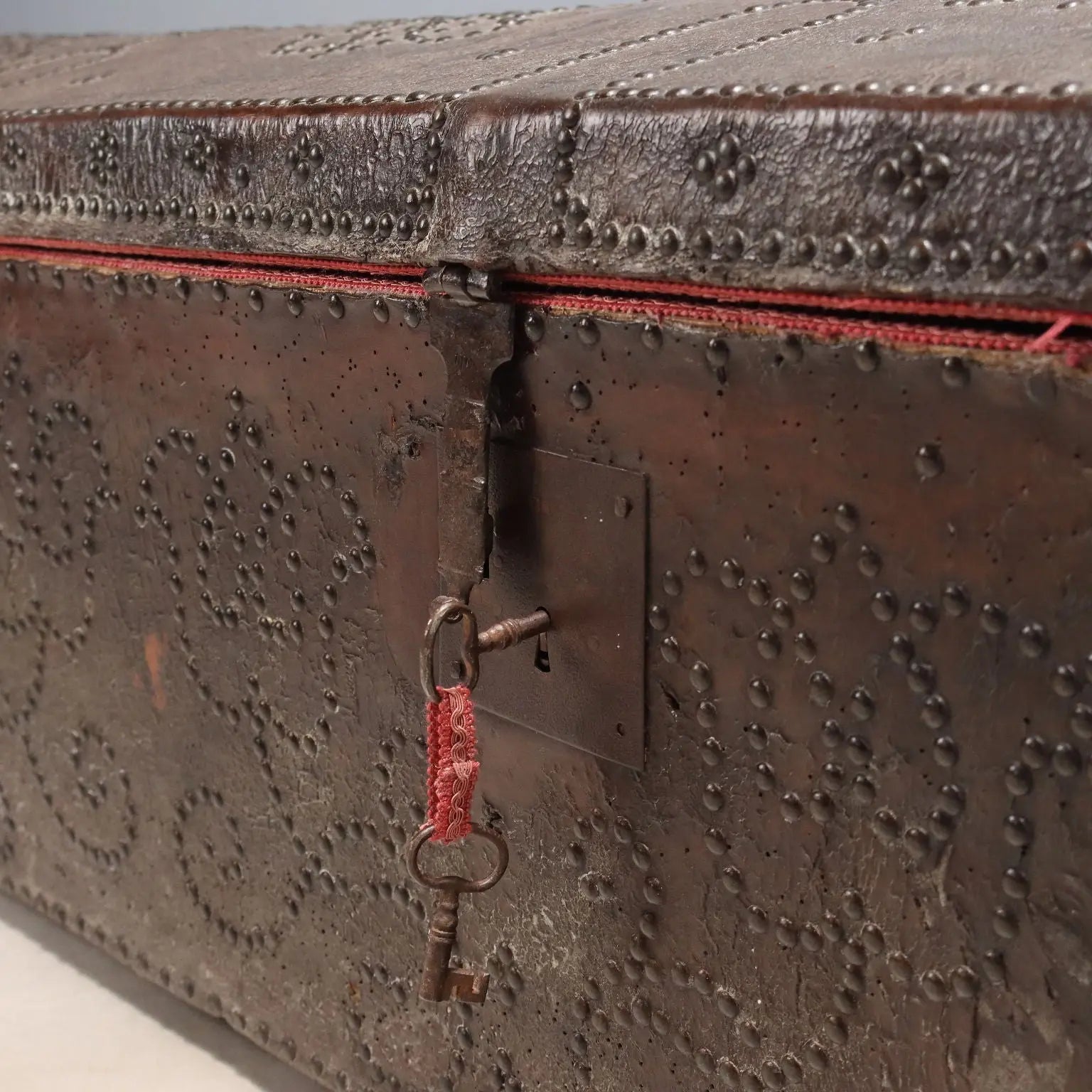 Antique Trunk Leather with Studs Spain XVIII Century
