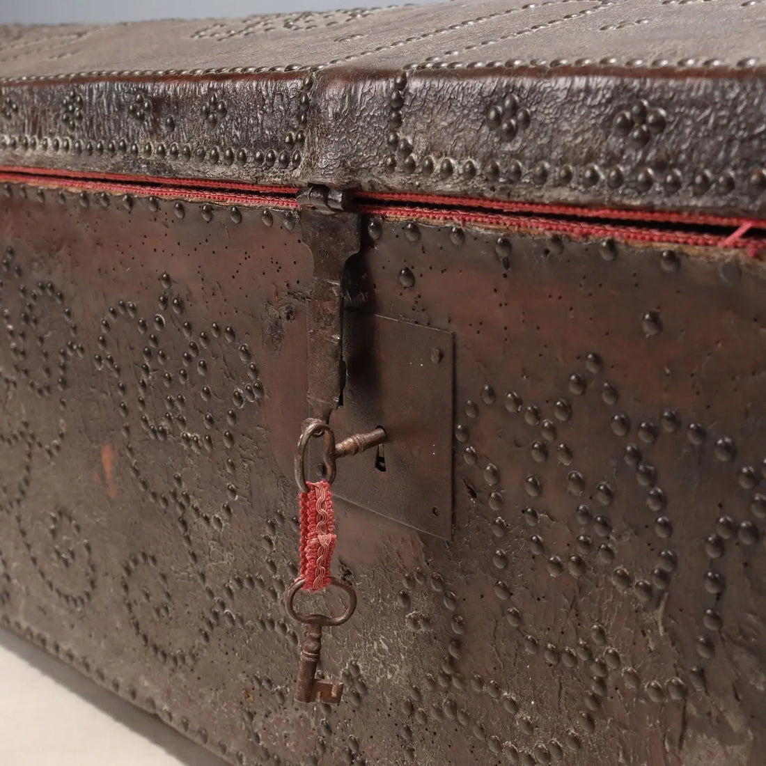 Antique Trunk Leather with Studs Spain XVIII Century