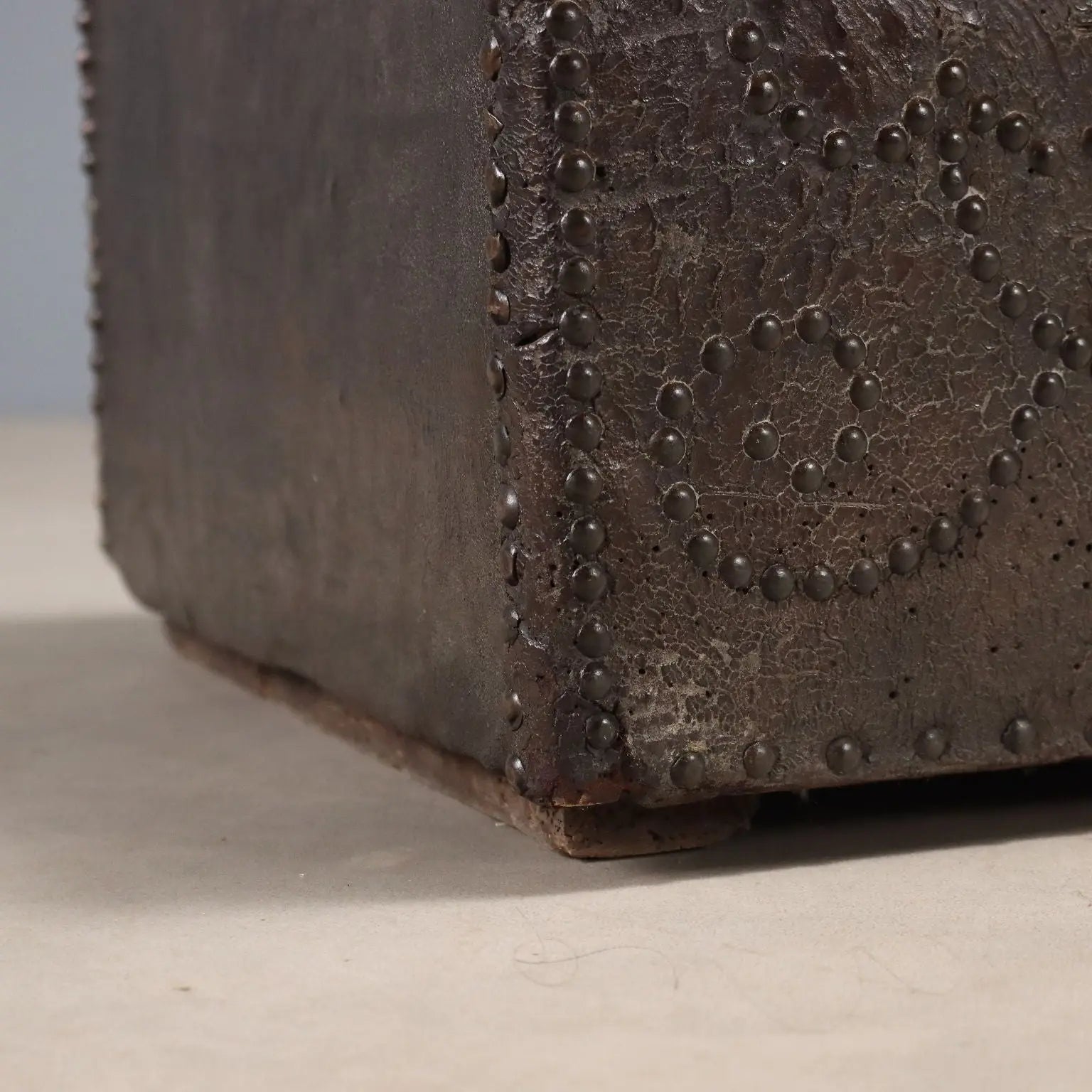 Antique Trunk Leather with Studs Spain XVIII Century