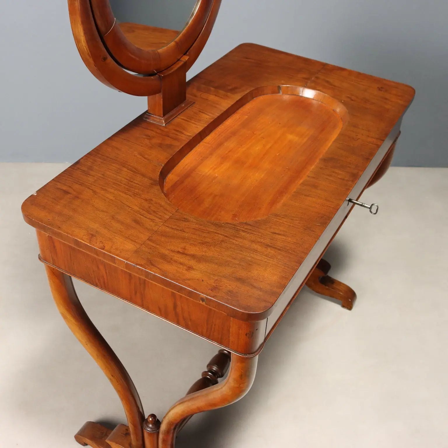 Antique Vanity Table Walnut with Drawer XIX Century