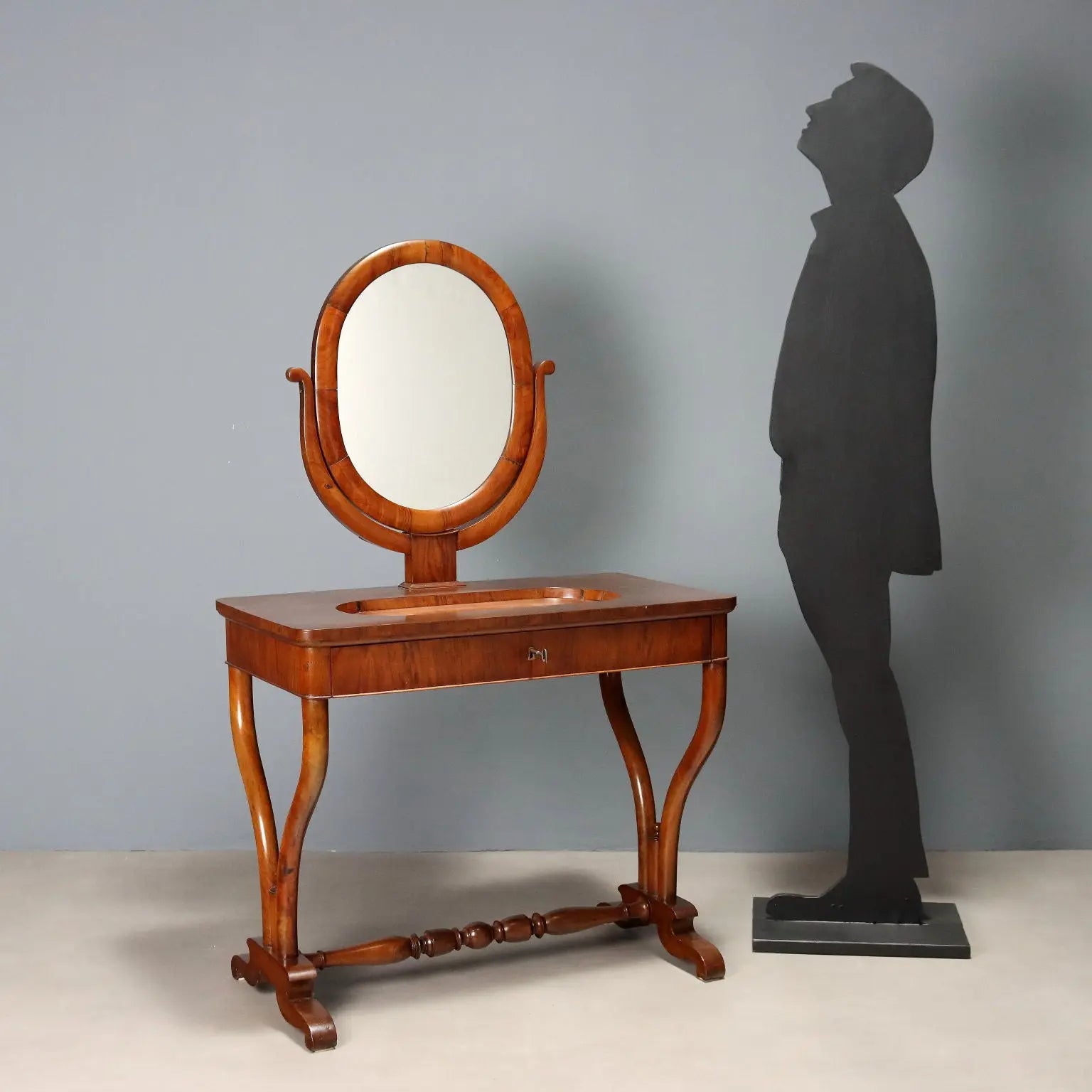 Antique Vanity Table Walnut with Drawer XIX Century