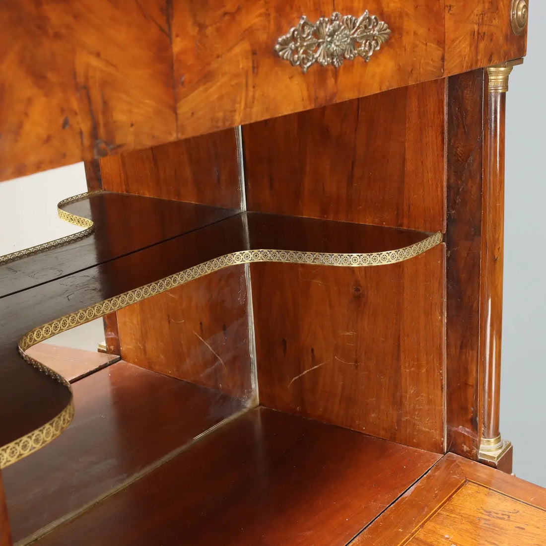 Empire Secrétaire in Walnut with Chiseled Bronzes