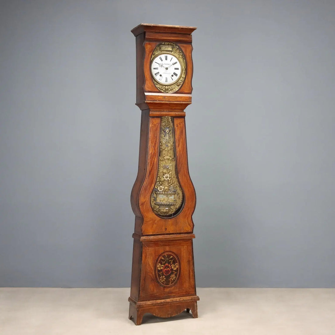 Antique Pendulum Clock L. Gremaux Wood Metal XIX Century