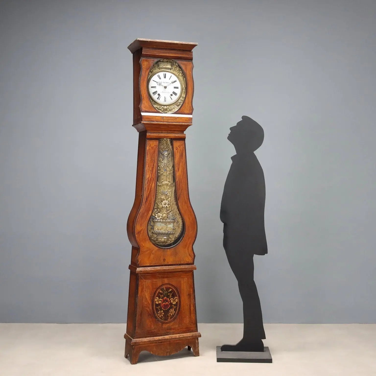 Antique Pendulum Clock L. Gremaux Wood Metal XIX Century