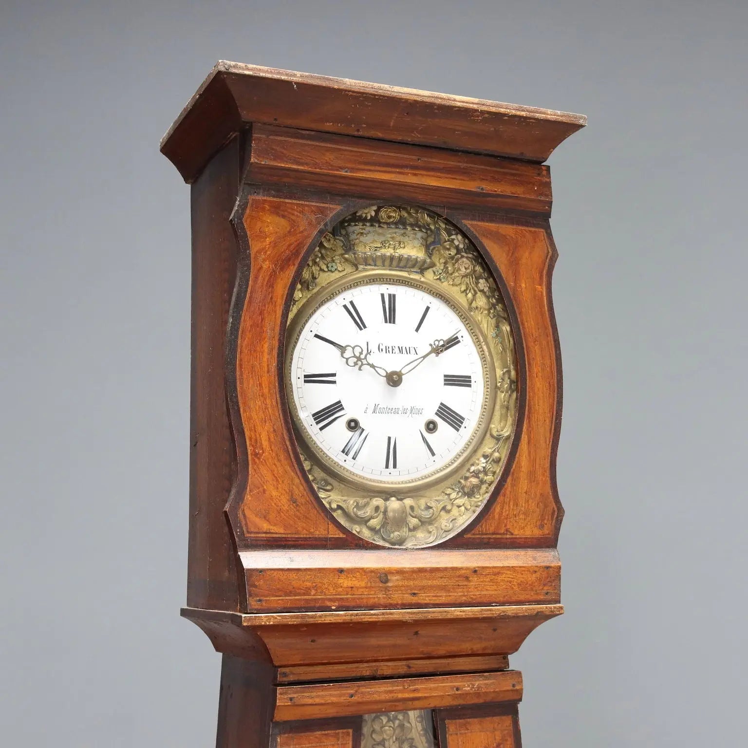 Antique Pendulum Clock L. Gremaux Wood Metal XIX Century