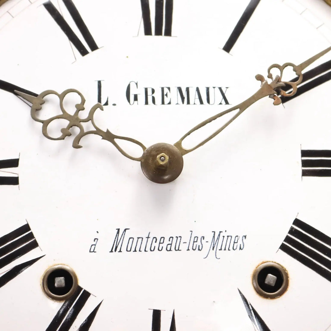 Antique Pendulum Clock L. Gremaux Wood Metal XIX Century