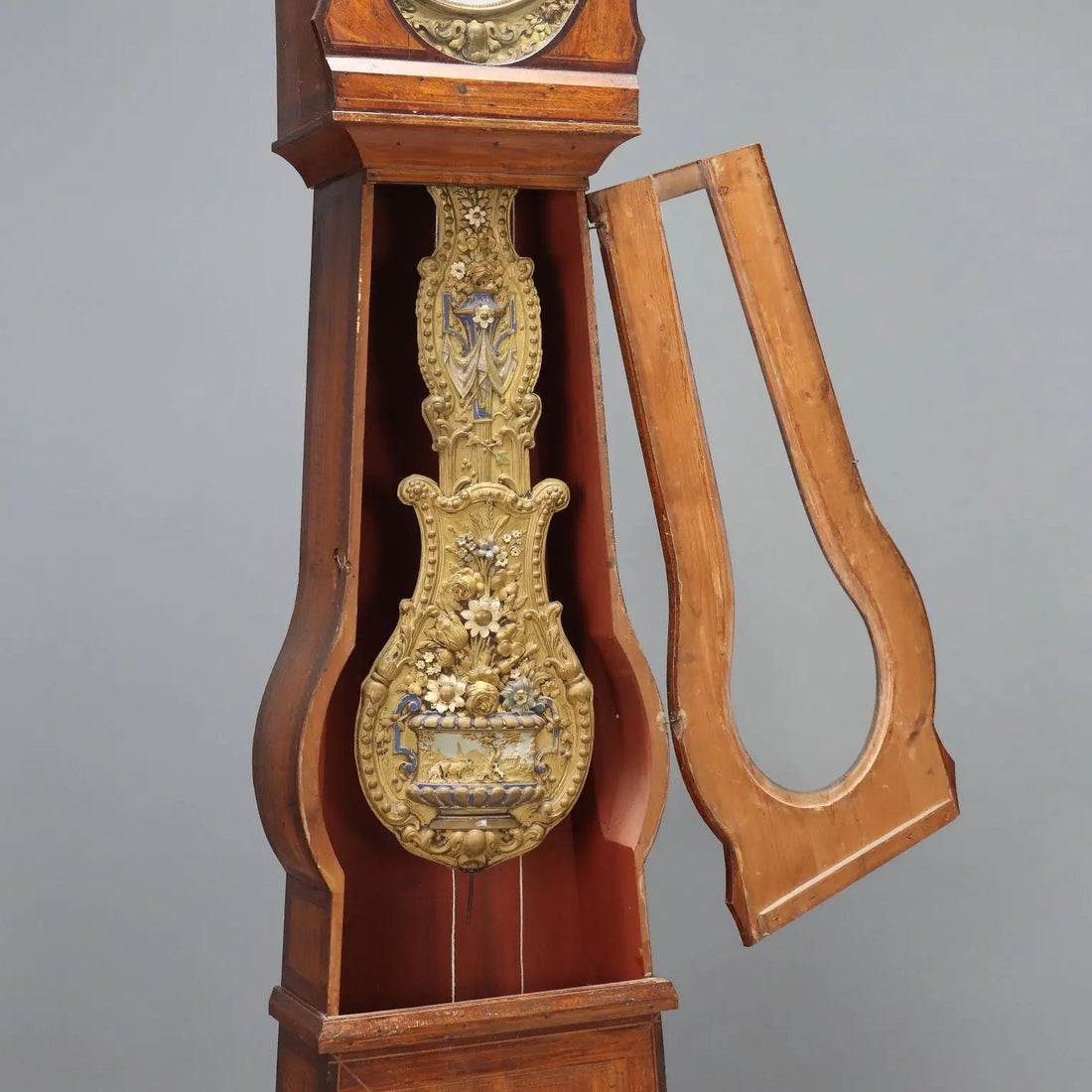 Antique Pendulum Clock L. Gremaux Wood Metal XIX Century