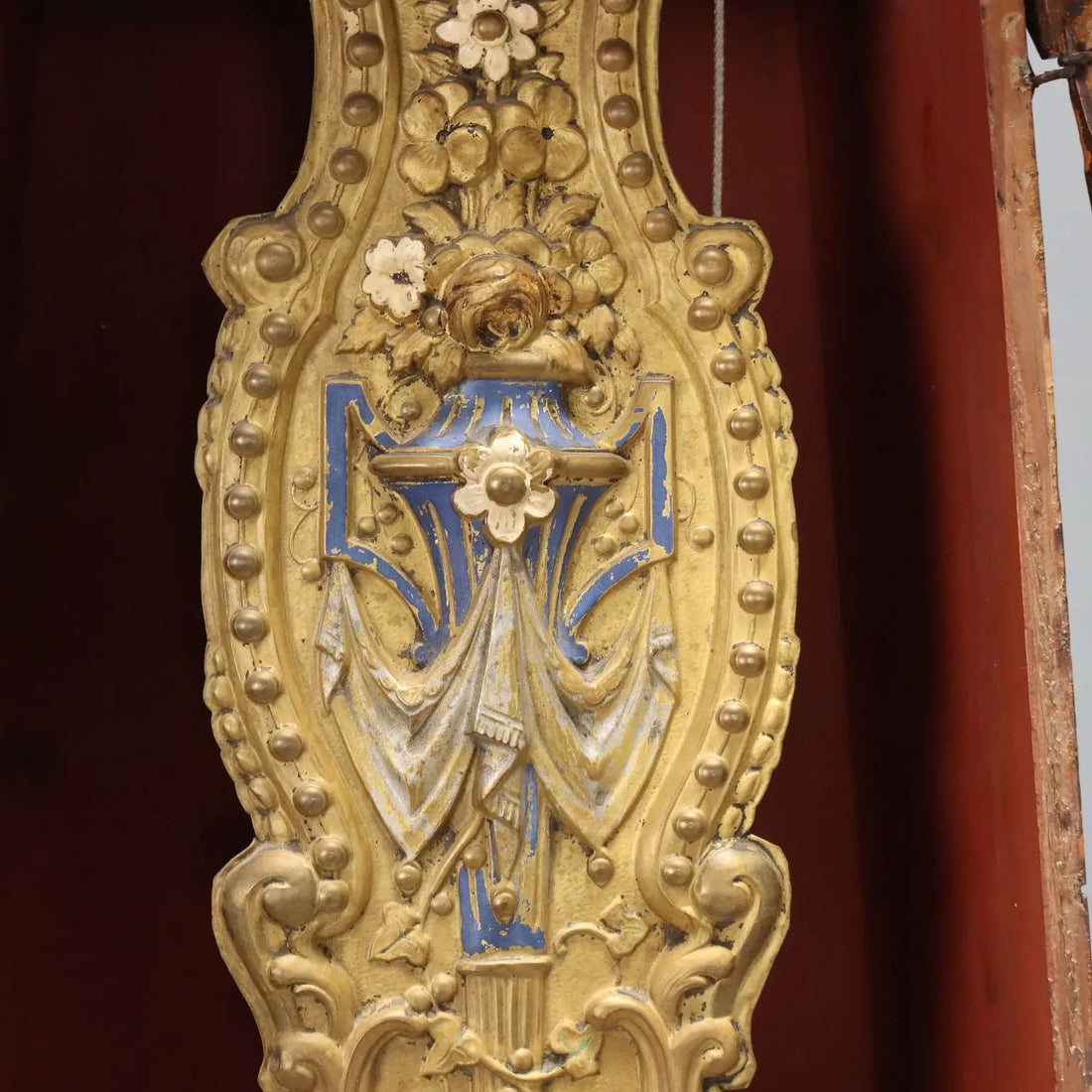 Antique Pendulum Clock L. Gremaux Wood Metal XIX Century