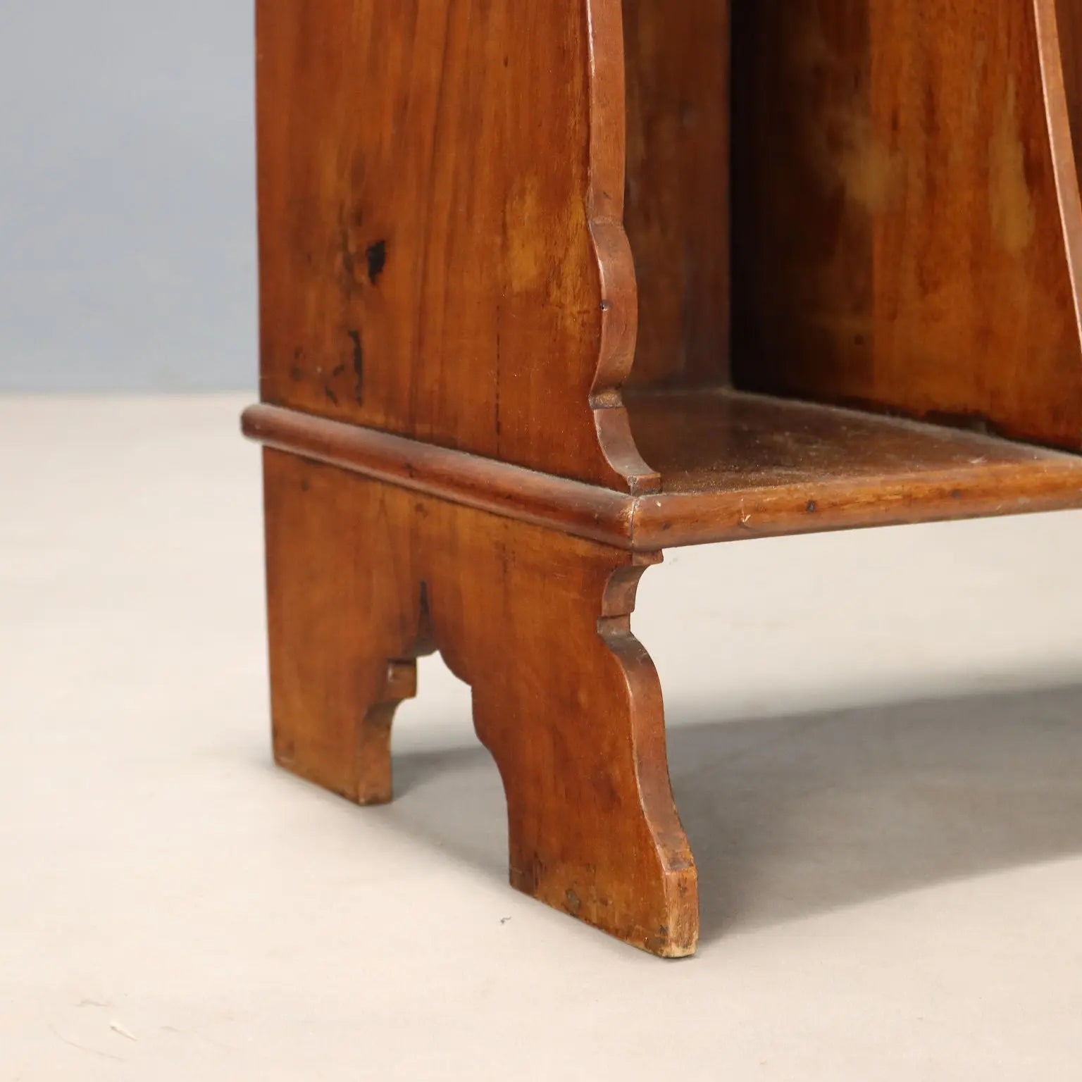 Small Antique Portable Bookcase Walnut Carvings XIX Century
