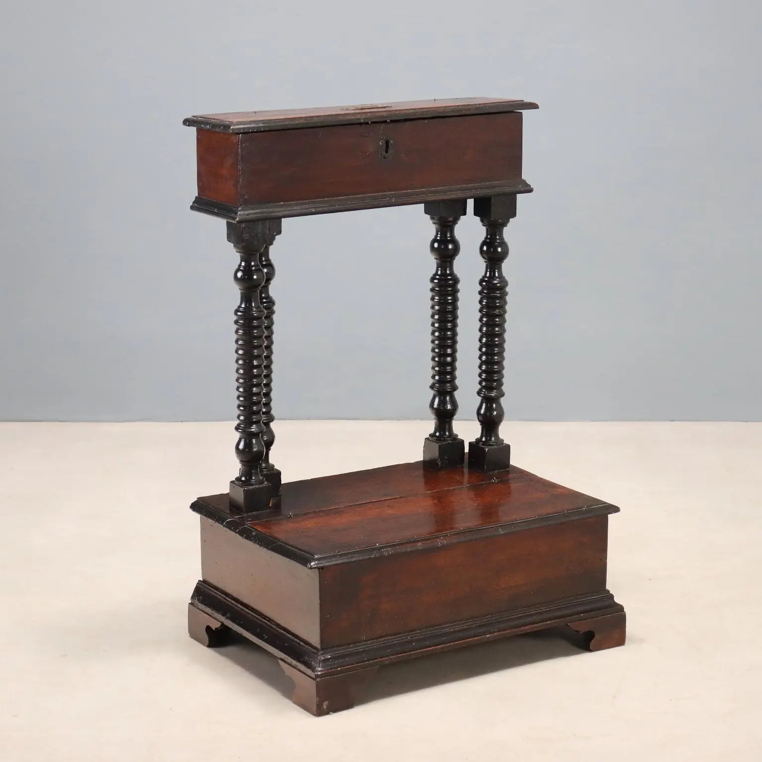 Antique Praying Desk Walnut Flap Top Italy XVIII Century